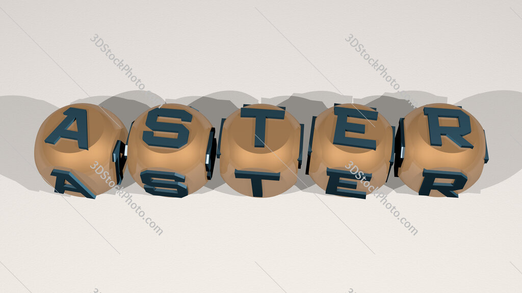 aster text of cubic individual letters