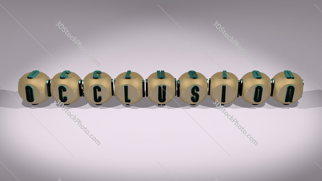occlusion text of cubic individual letters