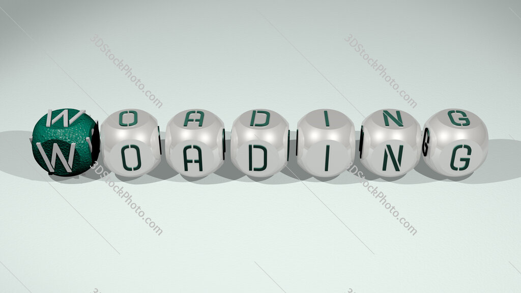 woading text of cubic individual letters