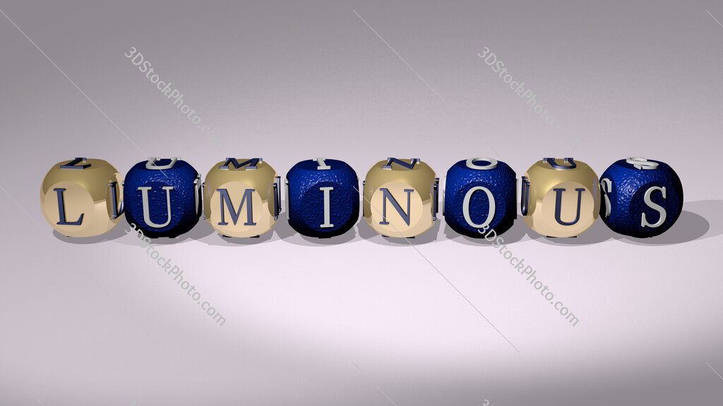 luminous text of cubic individual letters