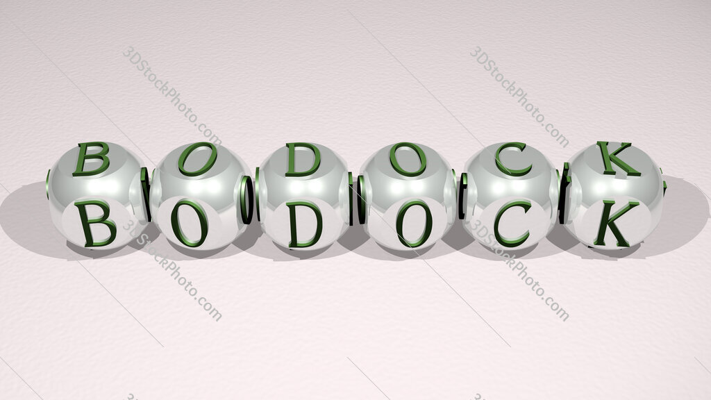 bodock text of cubic individual letters
