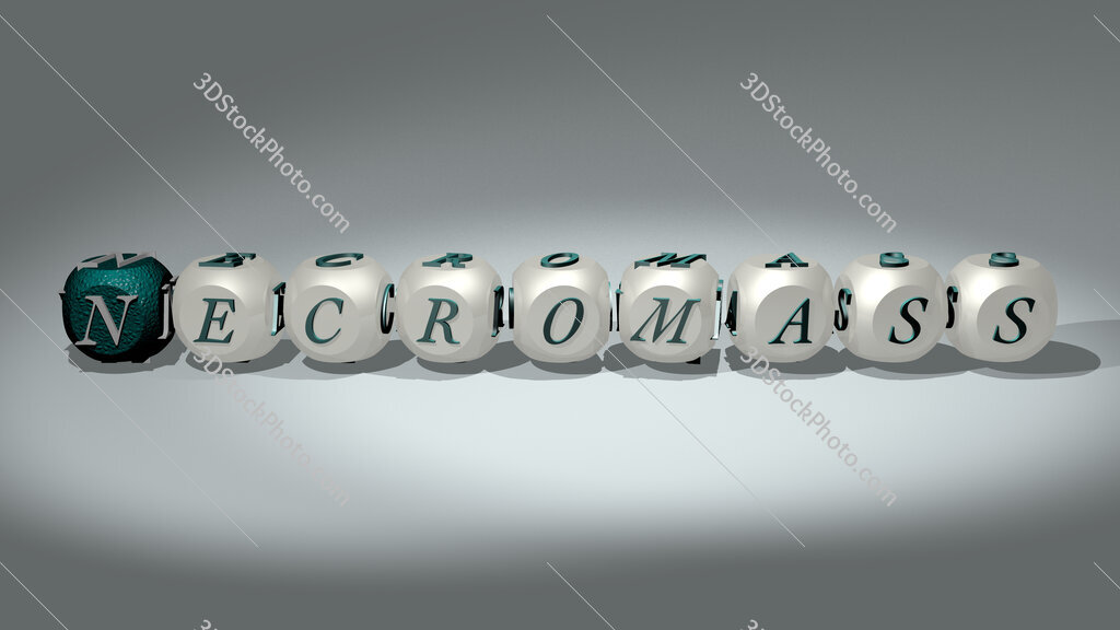 necromass text of cubic individual letters