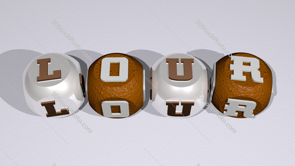 lour text of cubic individual letters