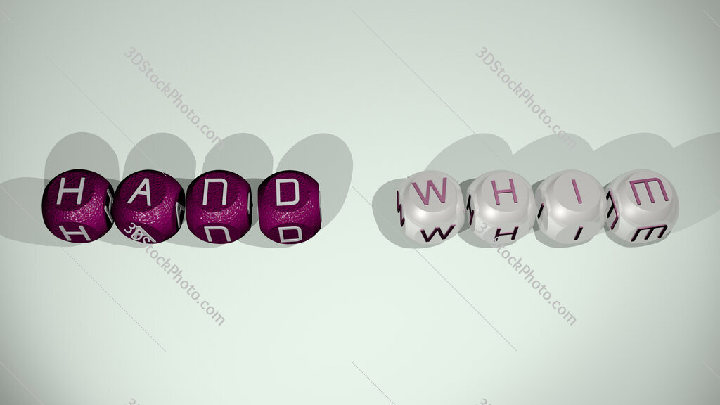hand whim text of cubic individual letters