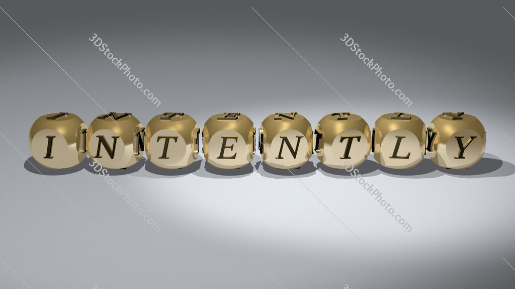 intently text of cubic individual letters