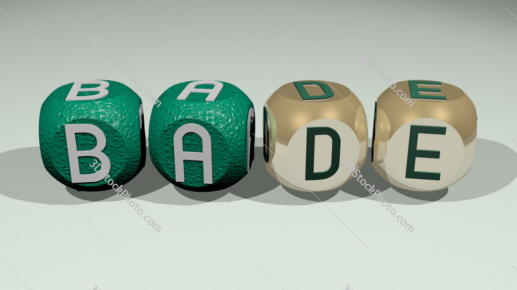 bade text of cubic individual letters