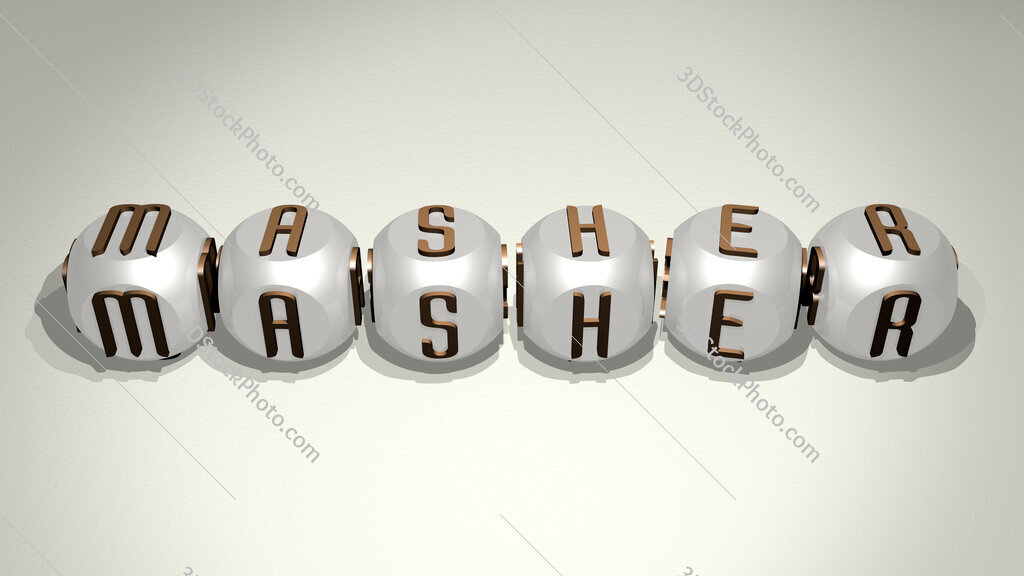 masher text of cubic individual letters