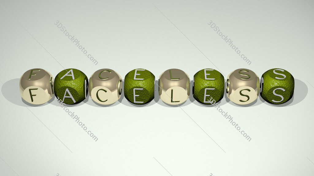 faceless text of cubic individual letters