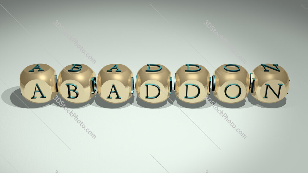 abaddon text of cubic individual letters