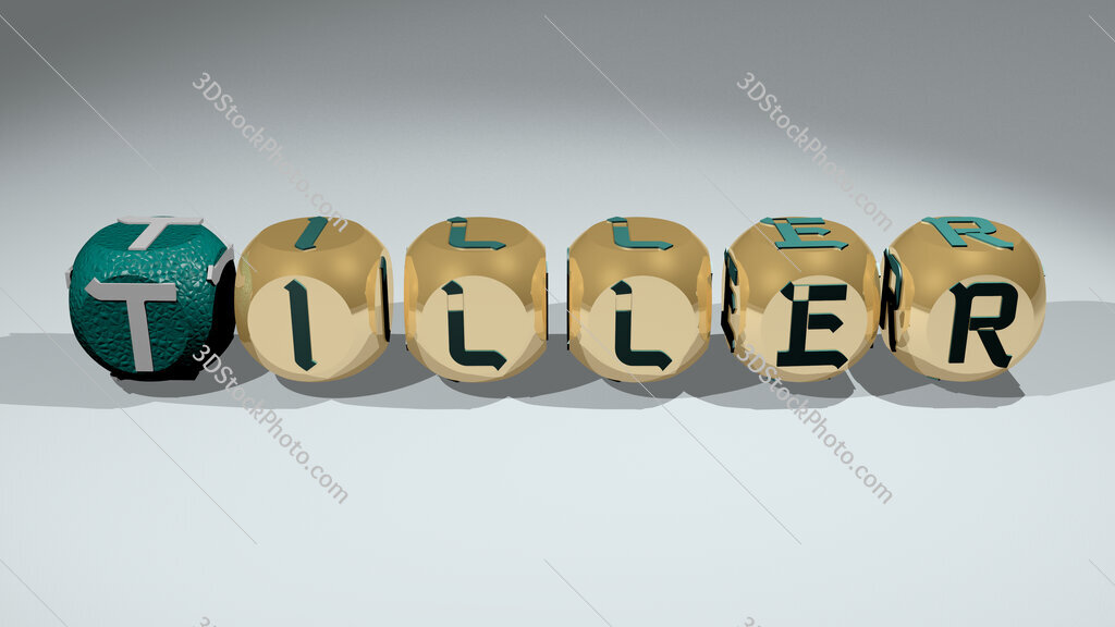 tiller text of cubic individual letters