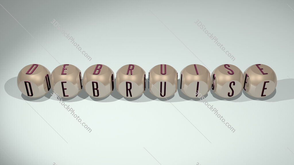 debruise text of cubic individual letters