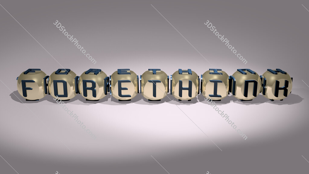 forethink text of cubic individual letters