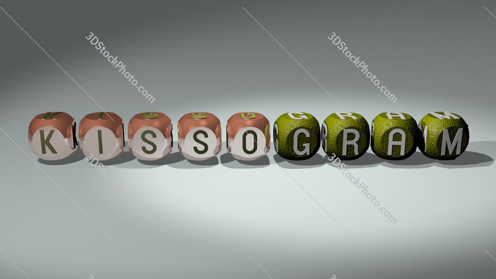 kissogram text of cubic individual letters