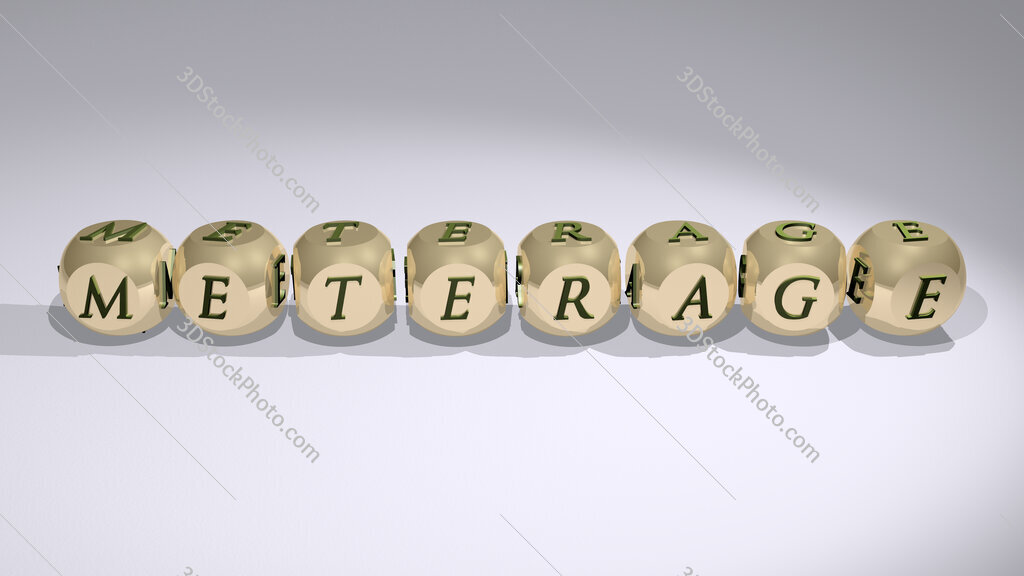 meterage text of cubic individual letters