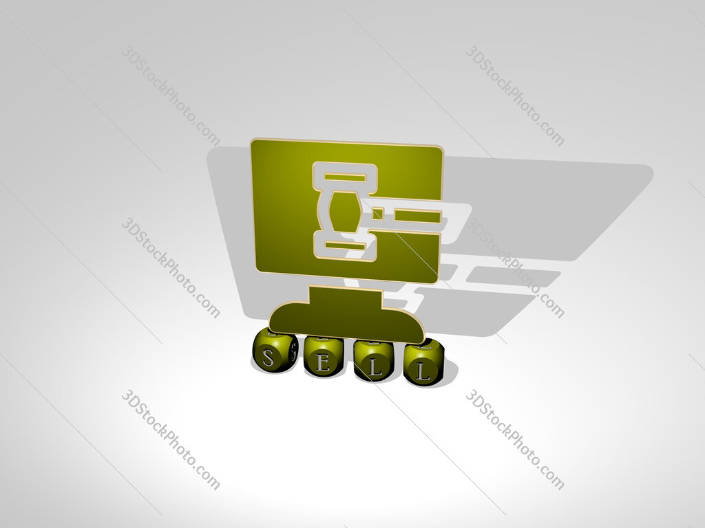 sell cubic letters with 3D icon on the top