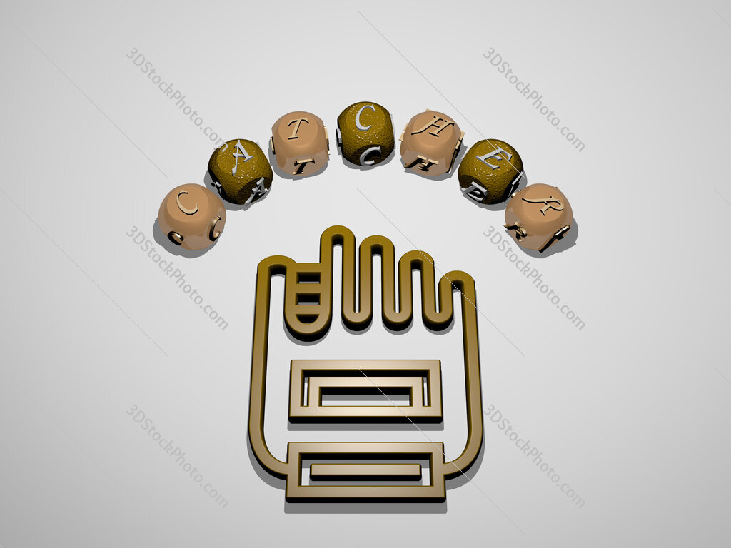 catcher 3D icon surrounded by the text of cubic letters