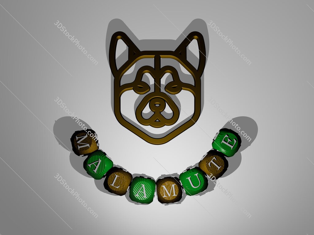 malamute text around the 3D icon