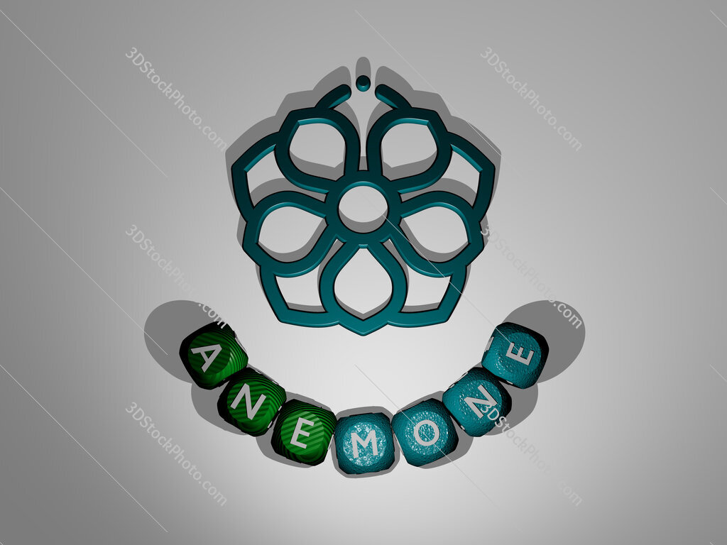 anemone text around the 3D icon