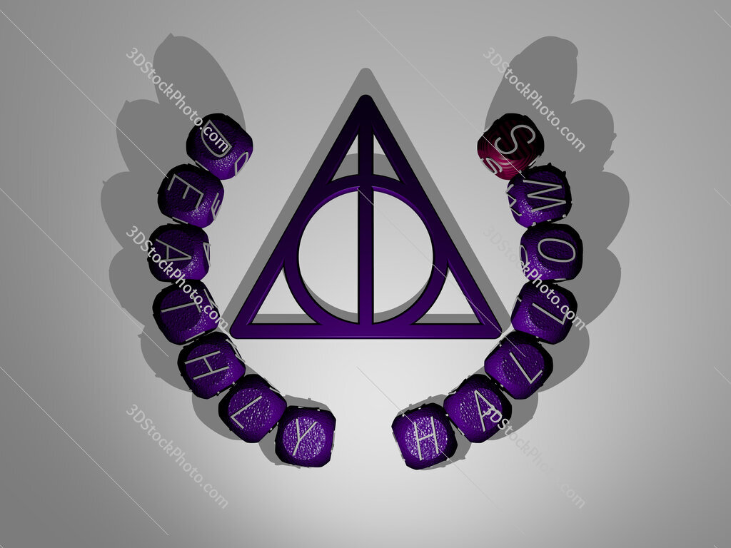 deathly-hallows text around the 3D icon