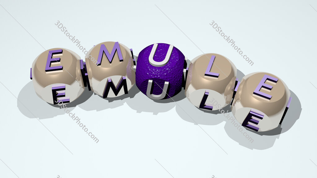 eMule text of dice letters with curvature