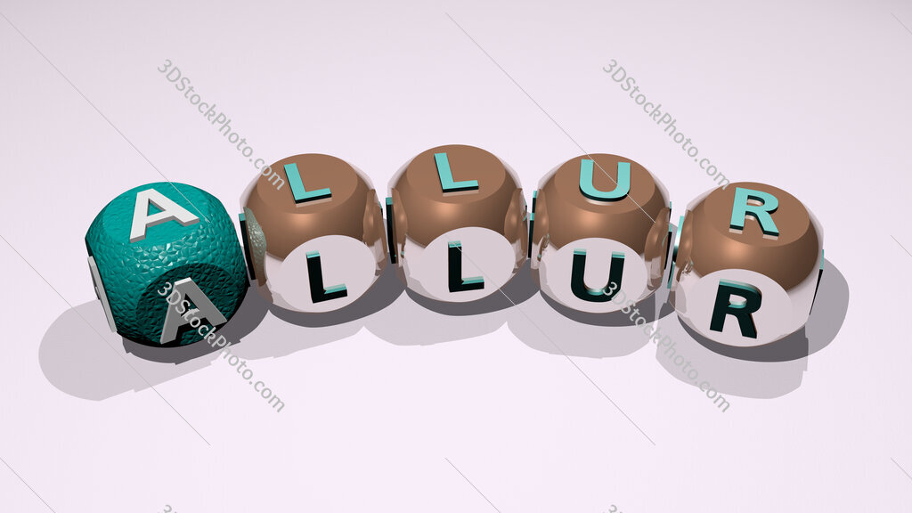 Allur text of dice letters with curvature