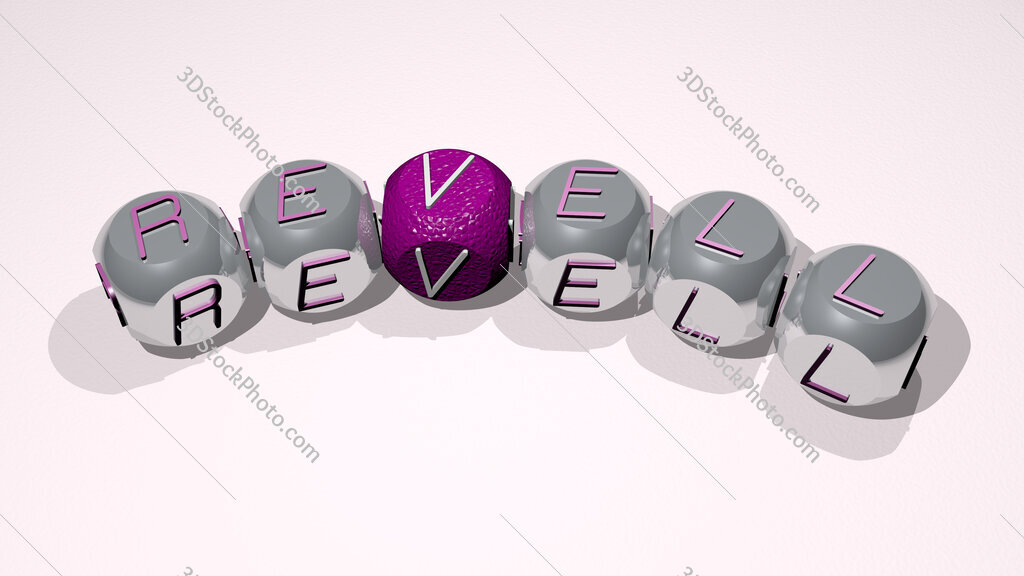 Revell text of dice letters with curvature