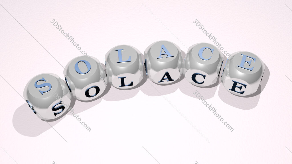 Solace text of dice letters with curvature