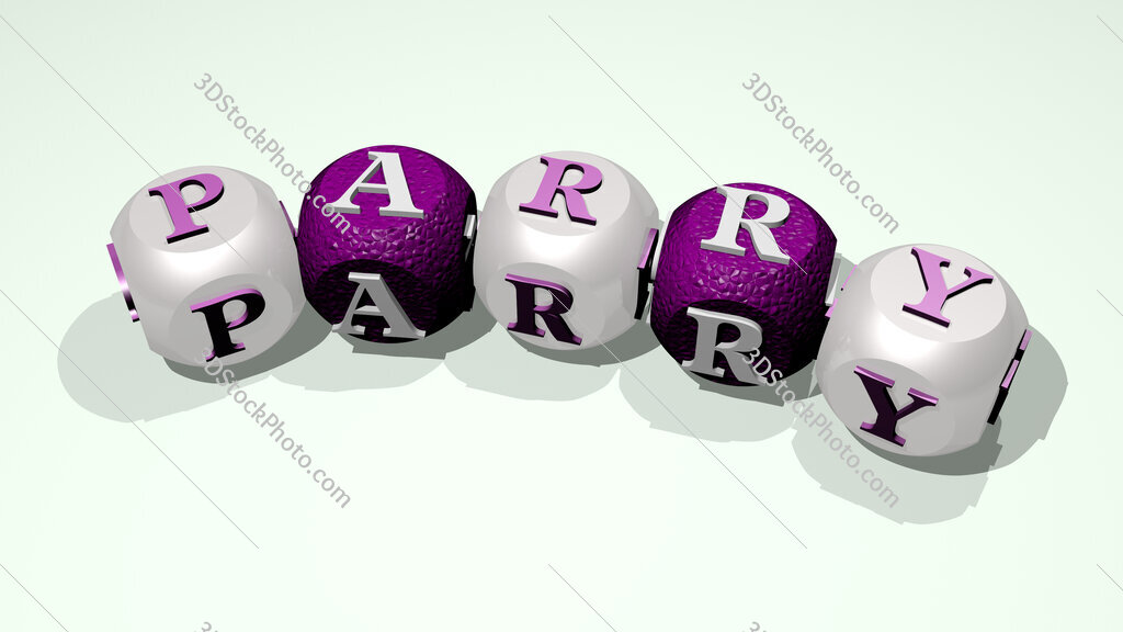 Parry text of dice letters with curvature