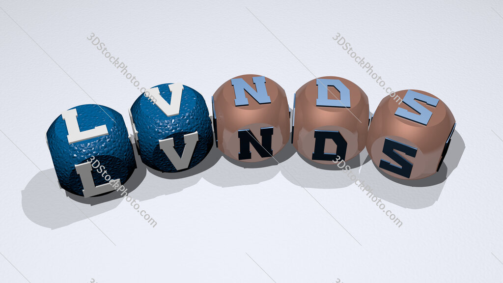 Lunds text of dice letters with curvature