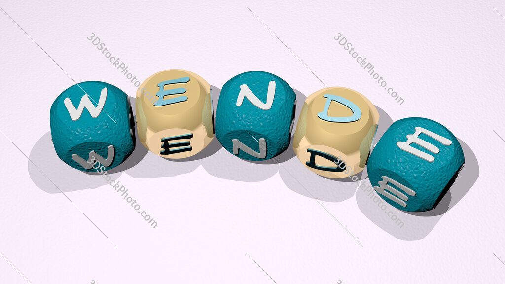 Wende text of dice letters with curvature