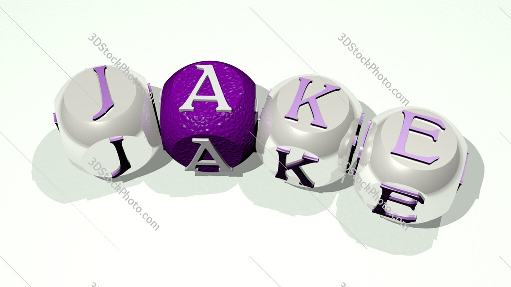 Jake text of dice letters with curvature