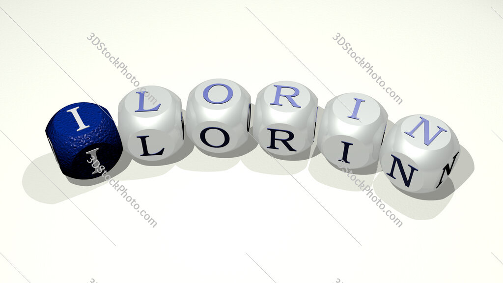 Ilorin text of dice letters with curvature
