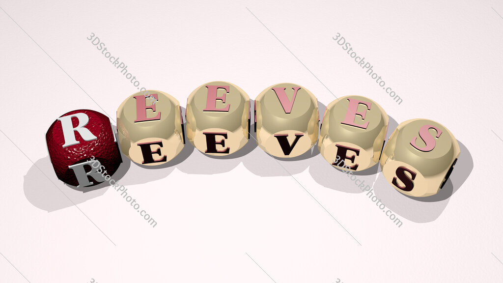 Reeves text of dice letters with curvature