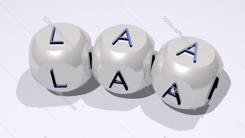 LAA text of dice letters with curvature