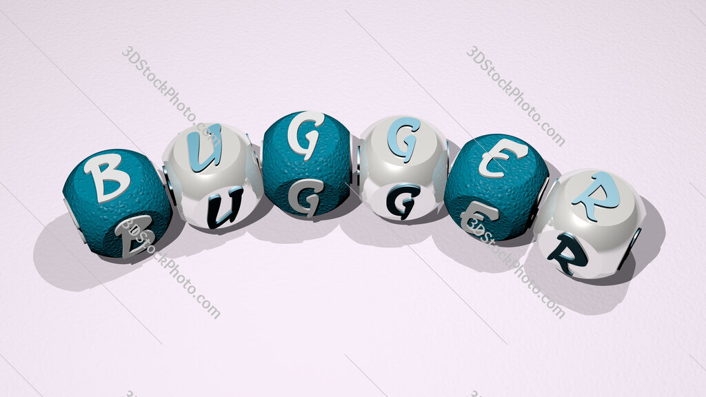 Bugger text of dice letters with curvature