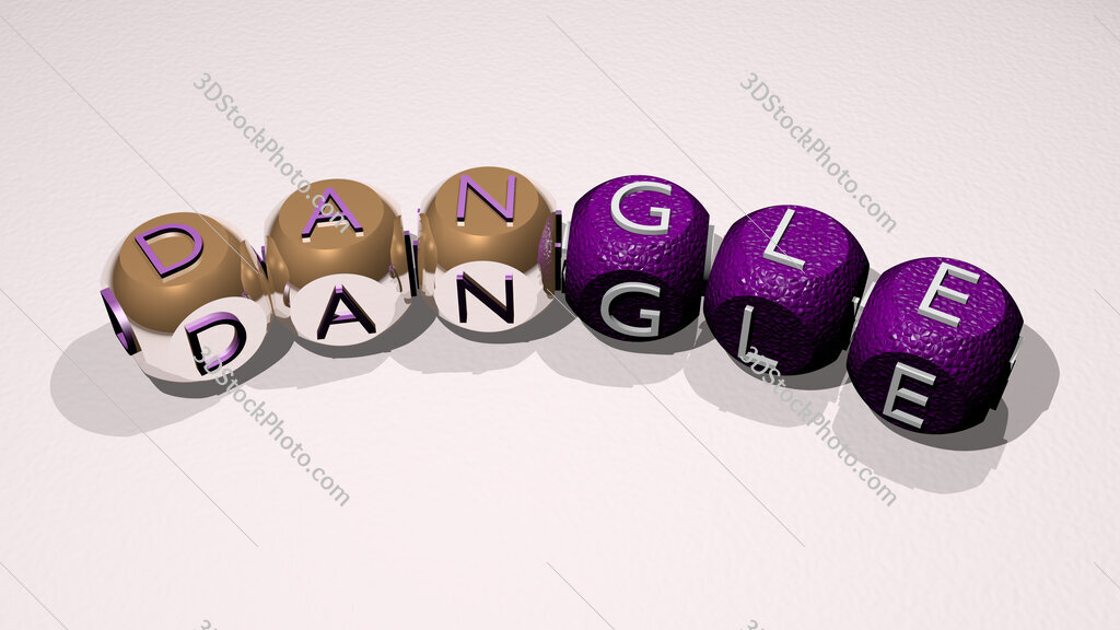 Dangle text of dice letters with curvature