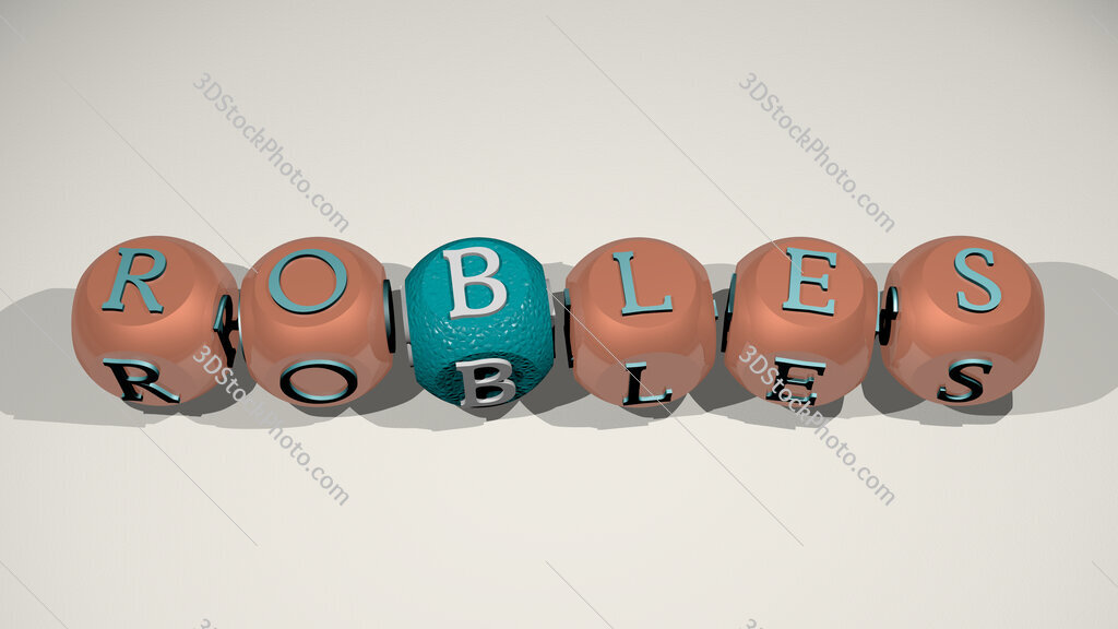 Robles text of cubic individual letters