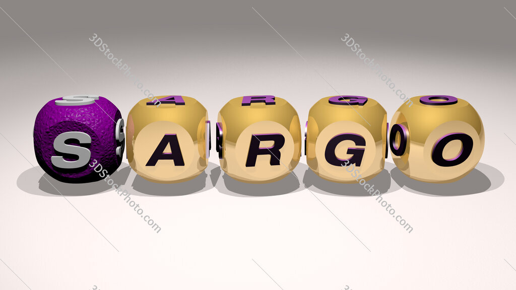 Sargo text of cubic individual letters