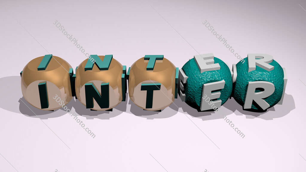inter text of cubic individual letters