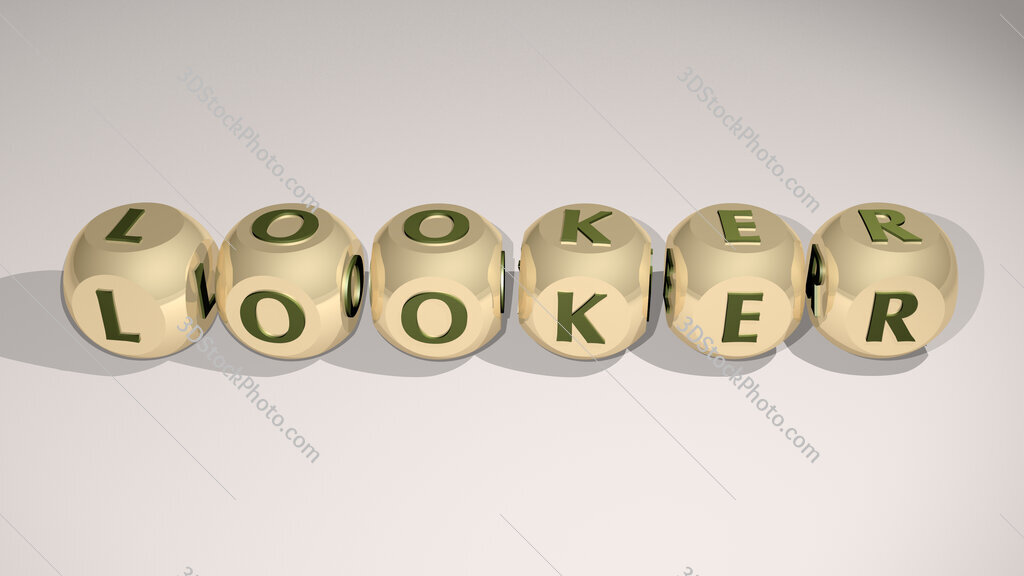 Looker text of cubic individual letters