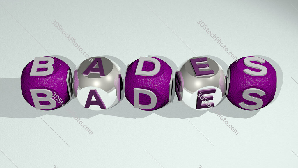 Bades text of cubic individual letters