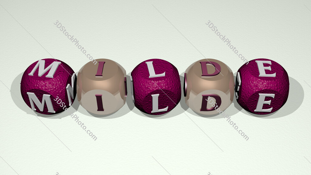 Milde text of cubic individual letters
