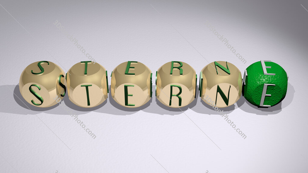 Sterne text of cubic individual letters