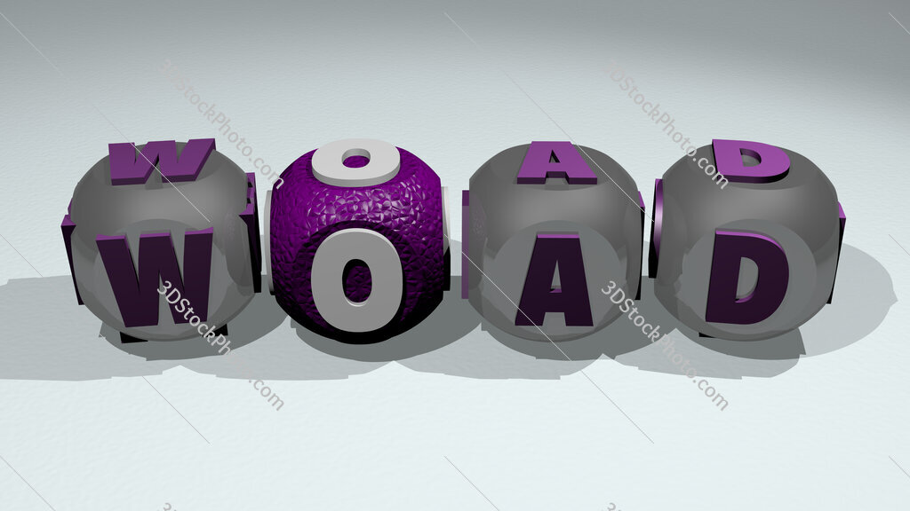 WOAD text of cubic individual letters