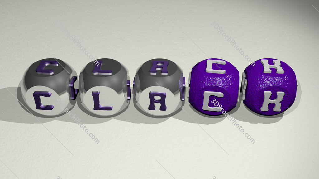 Clack text of cubic individual letters