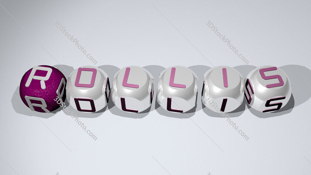 Rollis text of cubic individual letters