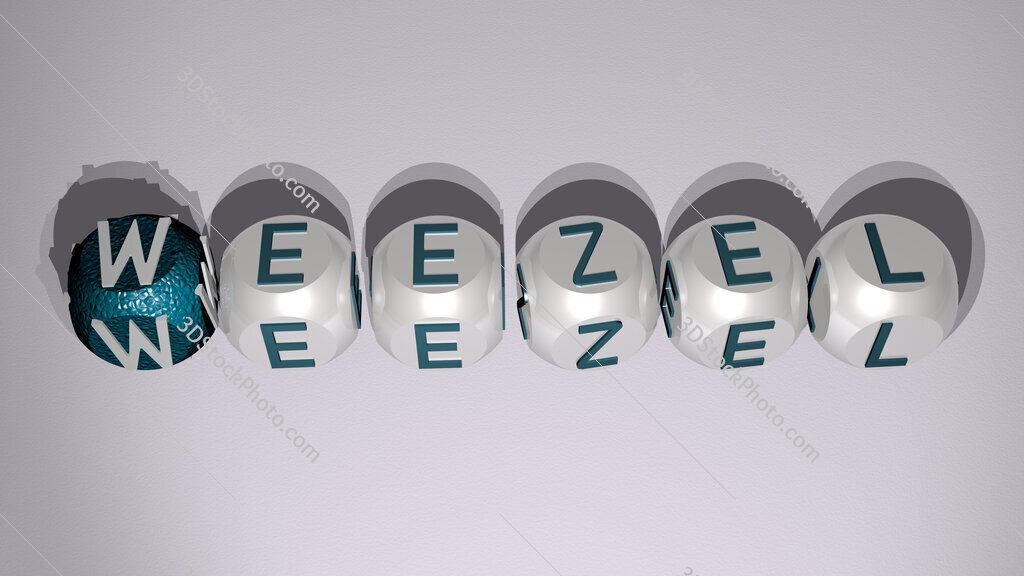 Weezel text of cubic individual letters