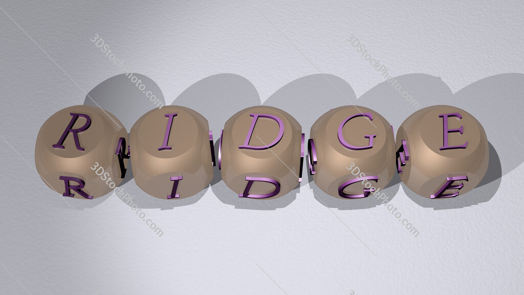 Ridge text of cubic individual letters