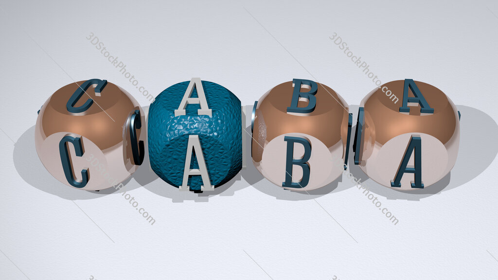 Caba text of cubic individual letters