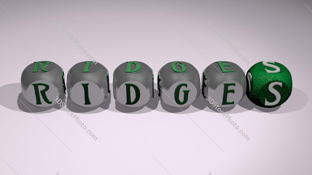 ridges text of cubic individual letters